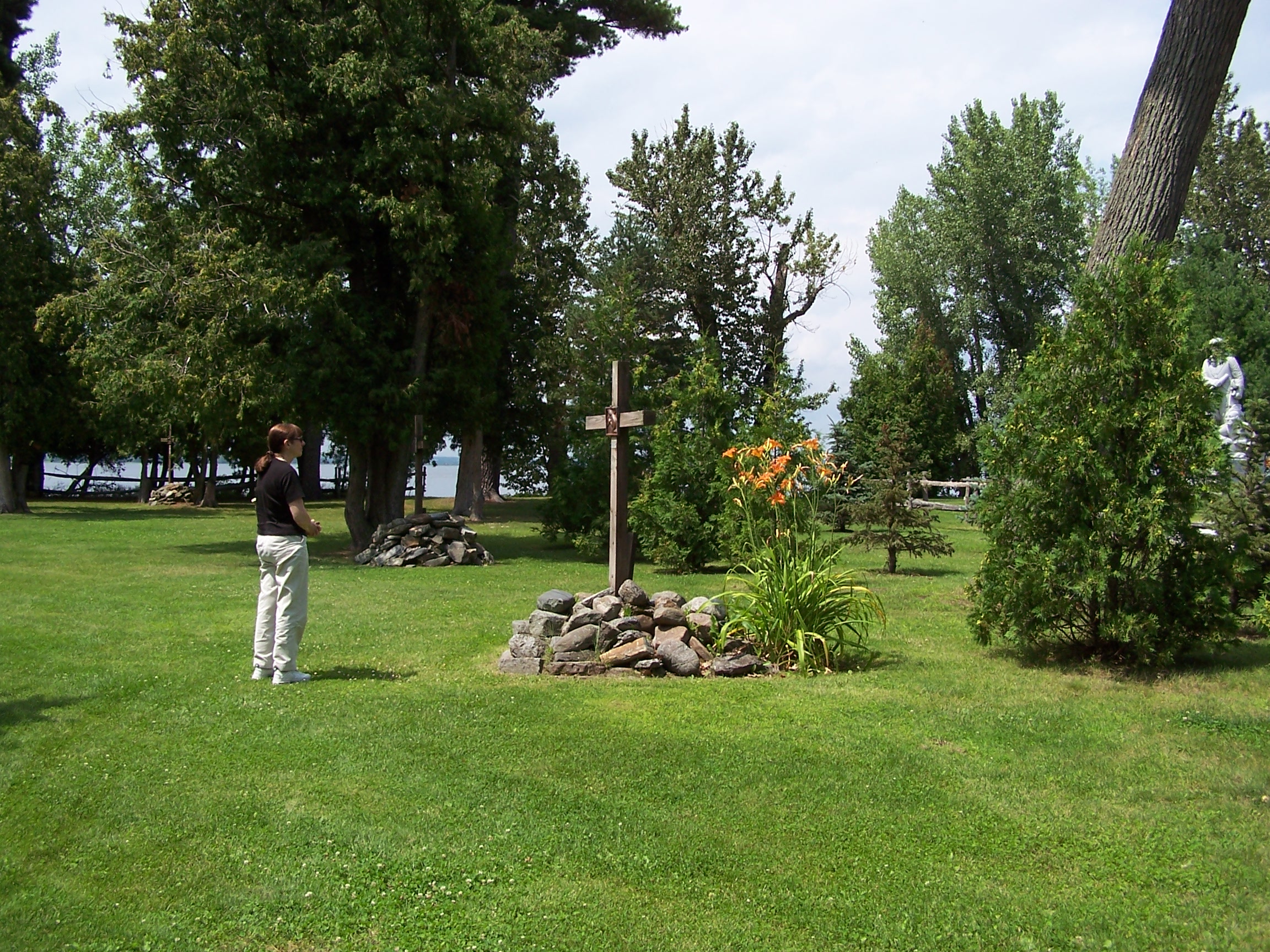 Calvary. Saint Anne's Shrine is located on Isle LaMotte, a quiet island on Lake Champlain in Vermont. It was developed by the Society of Saint Edmund and has been maintained by them for 100 years..