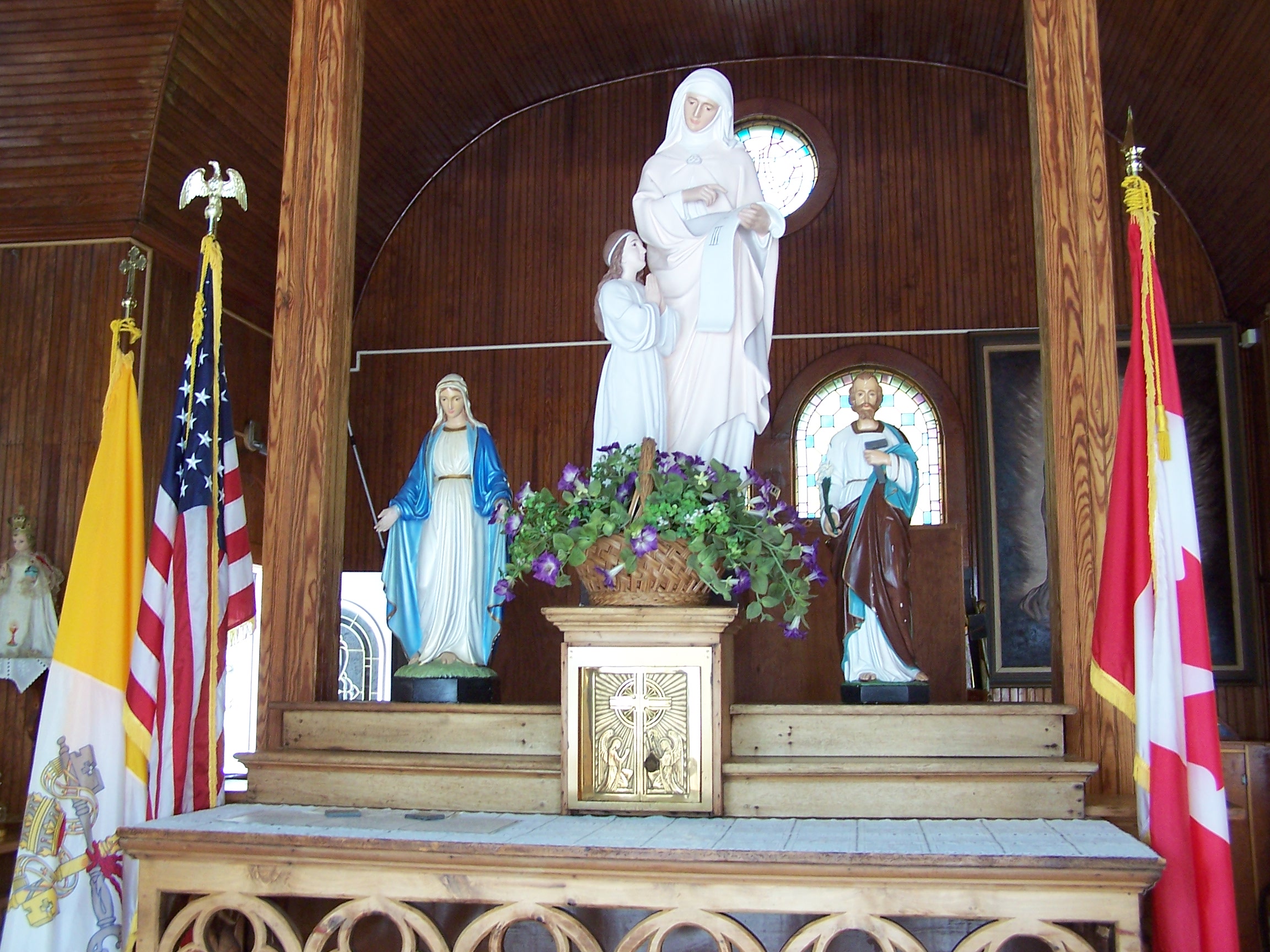 Saint Anne's Shrine is located on Isle LaMotte, a quiet island on Lake Champlain in Vermont. It was developed by the Society of Saint Edmund and has been maintained by them for 100 years..